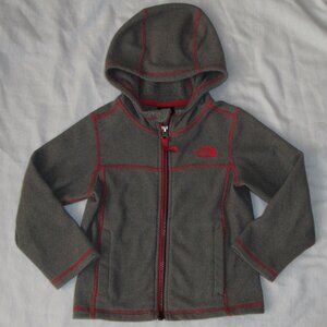 The North Face Hoodie Toddlers 3T Gray Waffle Knit Fleece Zip Hoodie Jacket